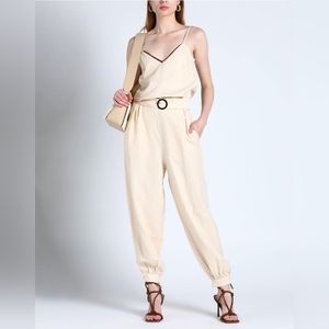 NWT JIJIL Satin Jumpsuit in Cream